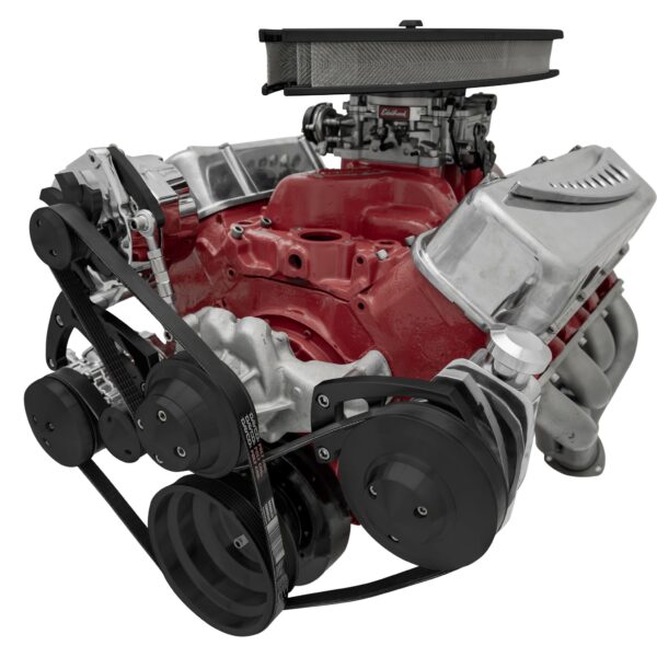 Big Block Chevy Serpentine Conversion Ultra; LWP; AC & PS; Saginaw-Key; Black