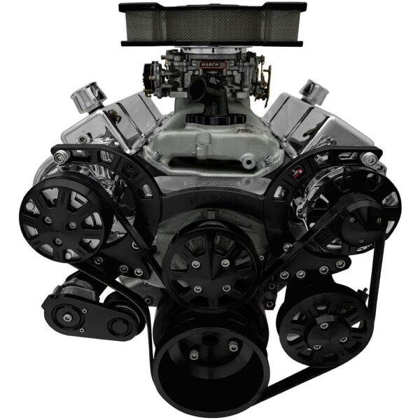 Big Block Chevy Sport Track Serpentine System - AC & PS - GMT2 - Black
