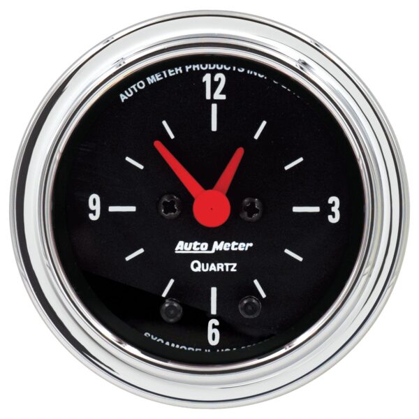 2-1/16 in. CLOCK, 12 HOUR, TRADITIONAL CHROME