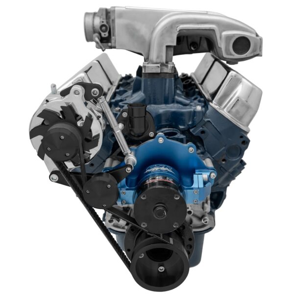 Small Block Ford Serpentine Conversion Deluxe - 351W - EWP - ALT Only - Black