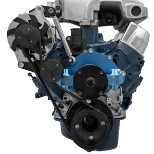 Small Block Ford Serpentine Conversion Deluxe - 351W - EWP - ALT Only - Black