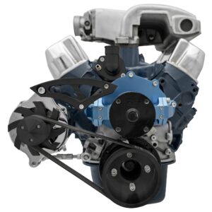 Small Block Ford Serpentine Conversion Ultra - 351W - EWP - ALT Only - Black
