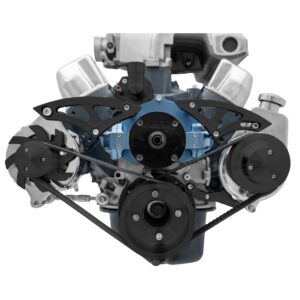 Small Block Ford Serpentine Conversion Ultra - 351W - EWP - PS & ALT - Black