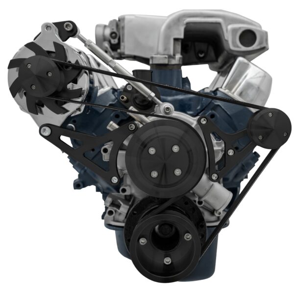 Small Block Ford Serpentine Conversion Deluxe - 302 - ALT Only - Black