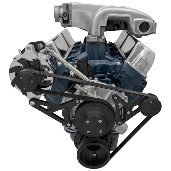 Small Block Ford Serpentine Conversion Deluxe - 302 - ALT Only - Black
