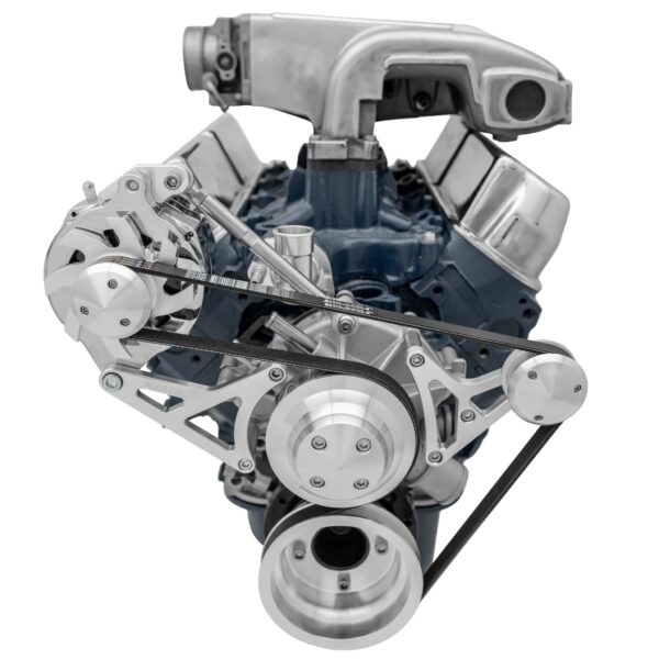 Small Block Ford High Flow Serpentine Conversion; 351W - ALT Only - Reverse