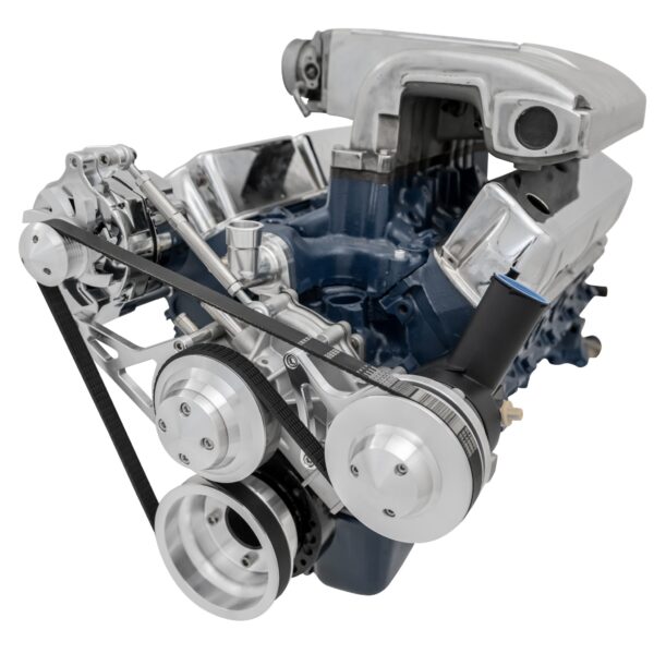 Small Block Ford High Flow Serpentine Conversion Deluxe - 351W - PS - Reverse