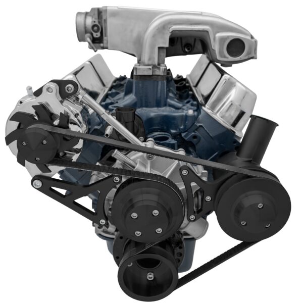 Small Block Ford Serpentine Conversion Deluxe - 302 - PS - Black