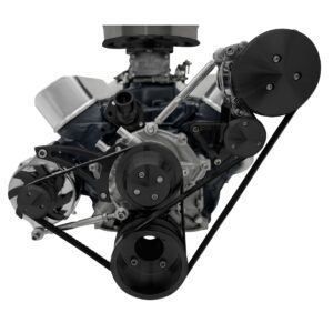 Small Block Ford Serpentine Conversion Ultra - AC - Early - 4 Bolt - 302 - Black