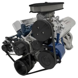 Small Block Ford Serpentine Conv Ultra 351W Early 3 Bolt AC & PS Mustang - Black