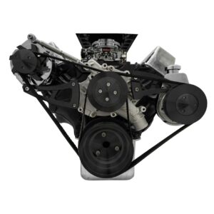 Big Block Ford Serpentine Conversion Ultra - PS - Saginaw-Key - Black
