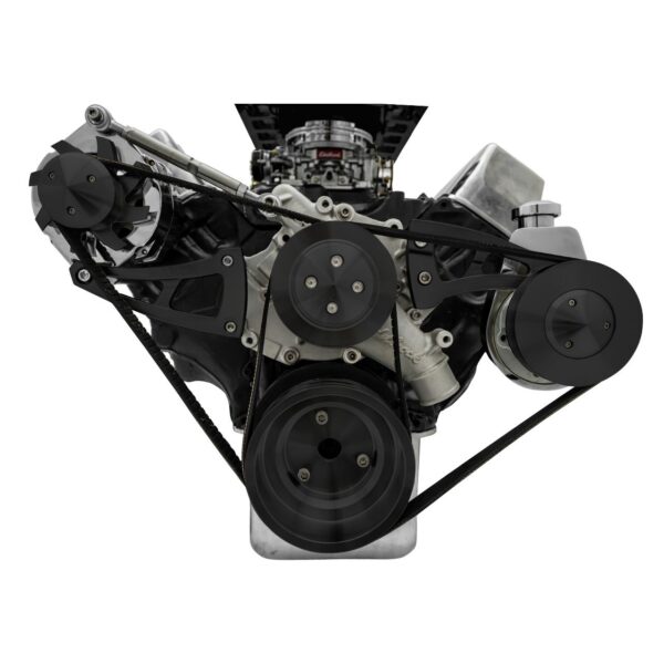 Big Block Ford Serpentine Conversion Ultra - PS - Saginaw-Key - Black