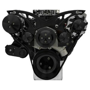 Big Block Ford Style Track Serpentine System - AC & ALT - Black