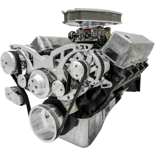 Big Block Ford Style Track Serpentine System - AC & ALT - Chrome