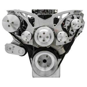 Big Block Ford Style Track Serpentine System - AC & ALT - Chrome