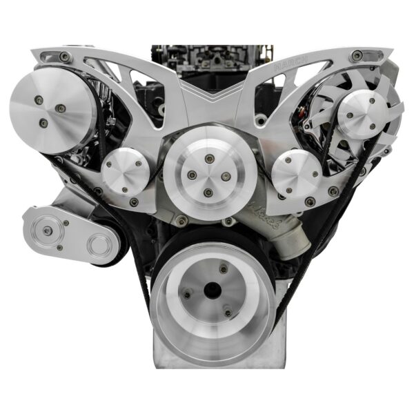 Big Block Ford Style Track Serpentine System - AC & ALT - Chrome