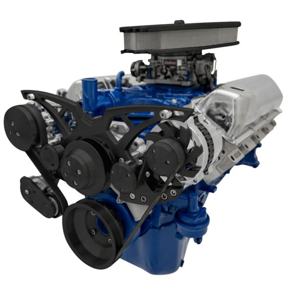 Ford 351 Cleveland Serpentine System - AC & ALT - Black