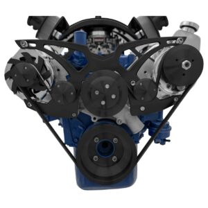 Ford 351 Cleveland Serpentine System - PS & ALT - Black