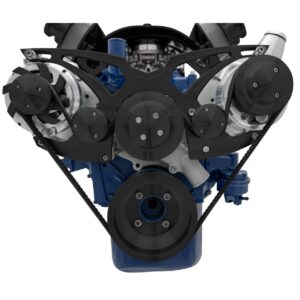 Ford 351 Cleveland Serpentine System - PS & ALT - Billet Accessories - Black