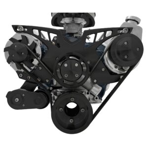 Small Block Ford Pro-Track Serpentine System - PS & ALT - Black