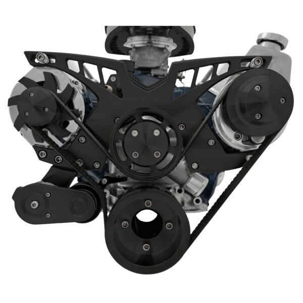 Small Block Ford Pro-Track Serpentine System - PS & ALT - Black