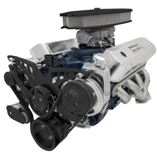 Small Block Ford Pro-Track Serpentine System - PS & ALT - Black