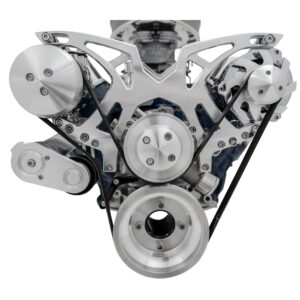 Small Block Ford Style Track Serpentine System: AC & ALT; Chrome