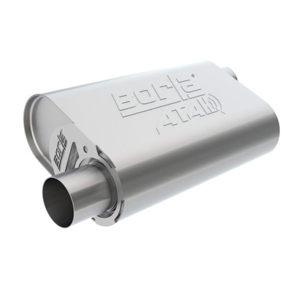 CrateMuffler Muffler Ford Small Block 289/ 302/ 351W CID V8 Stock Output 2.25" Offset Inlet/ 2.25" Offset Outlet ATAK