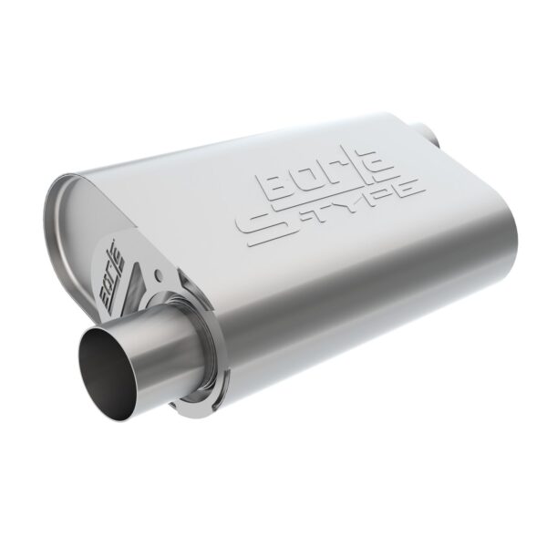 CrateMuffler Muffler Chrysler/ Dodge/ Plymouth/ Mopar Big Block 383/ 413/ 426/ 440 CID V8 Moderate Output 2.5" Offset Inlet/ 2.5" Offset Outlet S-Type