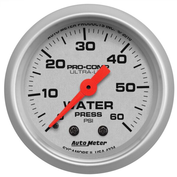 2-1/16 in. WATER PRESSURE, 0-60 PSI, ULTRA-LITE