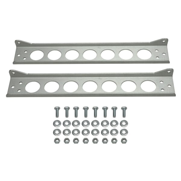 Single Stacked Plate Brushed Aluminum Brackets With Mounting Hardware