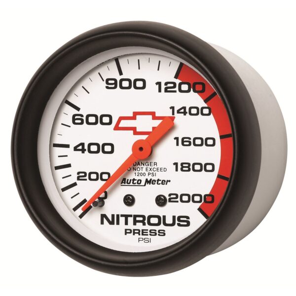 2-5/8 in. NITROUS PRESSURE, 0-2000 PSI, GM WHITE