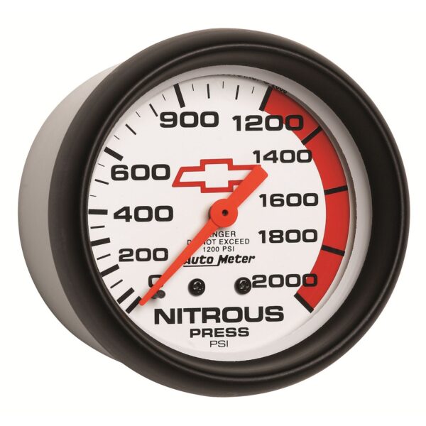 2-5/8 in. NITROUS PRESSURE, 0-2000 PSI, GM WHITE