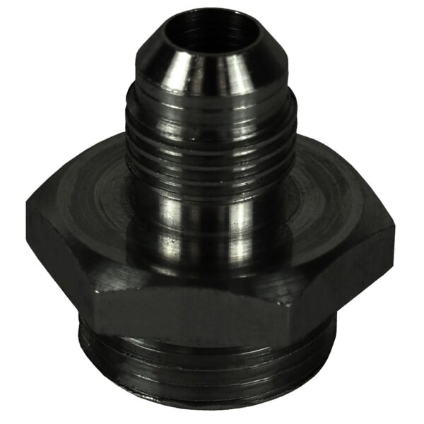 Aluminum Cooler/Adapter Fitting -6AN x 5/8"-18 O-ring, Black Anodized