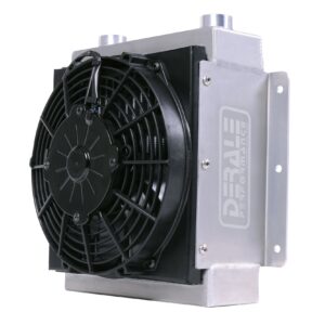 18 Row Hi-Flow Racing Remote Fluid Cooler w/ Low Profile Fan, 7/8-14 UNF O-ring