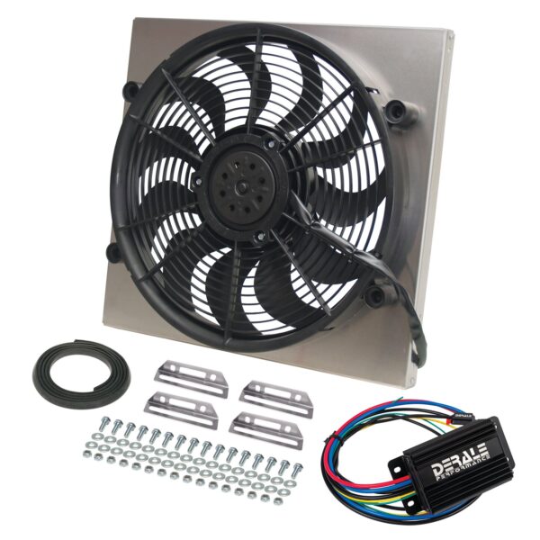 Powerpack - High Output Single 17" RAD Fan/Alum Shroud Kit w/ PWM Controller