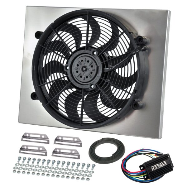 High Output Single 17" Electric RAD Fan/Alum Shroud Kit w/ PWM Controller