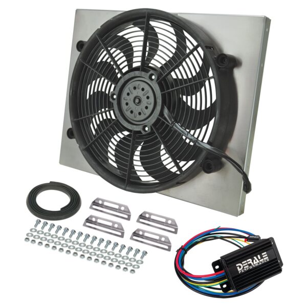 Powerpack - High Output Single 17" RAD Fan/Alum Shroud Kit w/ PWM Controller