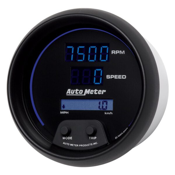 3-3/8 in. TACHOMETER/SPEEDOMETER COMBO, 10K RPM/260 MPH/260 KM/H, COBALT DIGITAL