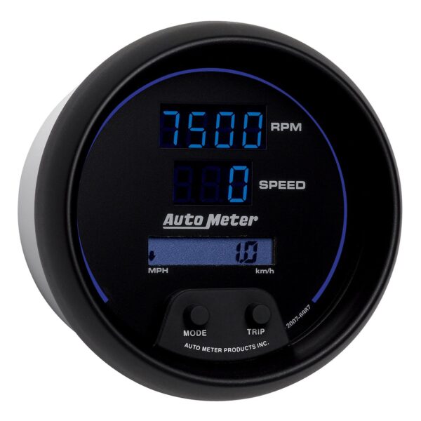 3-3/8 in. TACHOMETER/SPEEDOMETER COMBO, 10K RPM/260 MPH/260 KM/H, COBALT DIGITAL