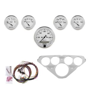 5 GAUGE DIRECT-FIT DASH KIT, CHEVY TRUCK 55-59, OLD TYME WHITE