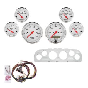 6 GAUGE DIRECT-FIT DASH KIT, CHEVY TRUCK 60-63, ARCTIC WHITE