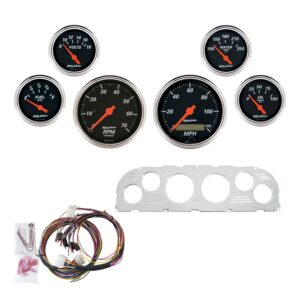 6 GAUGE DIRECT-FIT DASH KIT, CHEVY TRUCK 60-63, DESIGNER BLACK