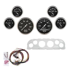 6 GAUGE DIRECT-FIT DASH KIT, CHEVY TRUCK 60-63, OLD TYME BLACK