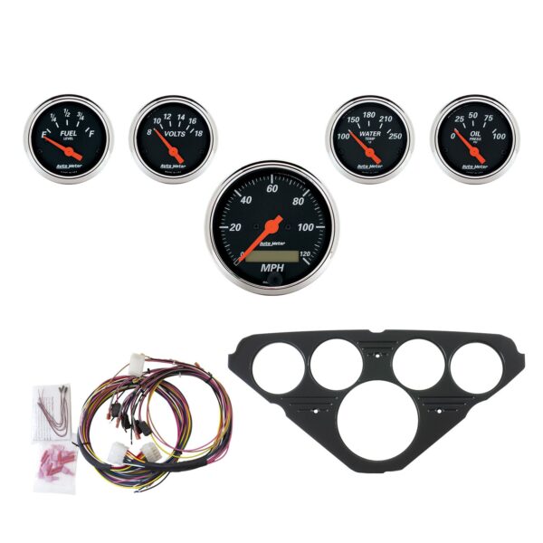 5 GAUGE DIRECT-FIT DASH KIT, CHEVY TRUCK 55-59, DESIGNER BLACK
