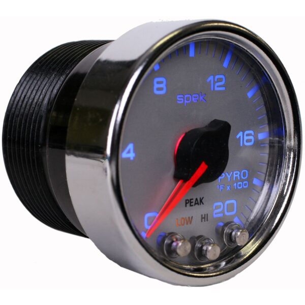 2-1/16 in. PYROMETER, 0-2000 Fahrenheit, SPEK-PRO, SILVER/CHROME