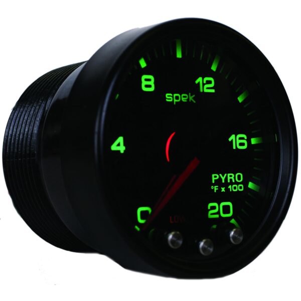 2-1/16 in. PYROMETER, 0-2000 Fahrenheit, SPEK-PRO, BLACK/BLACK