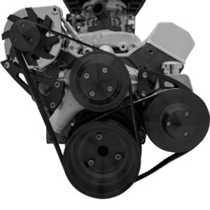 Small Block Chevy Black Ultra Serpentine Conversion System (PS/ALT)