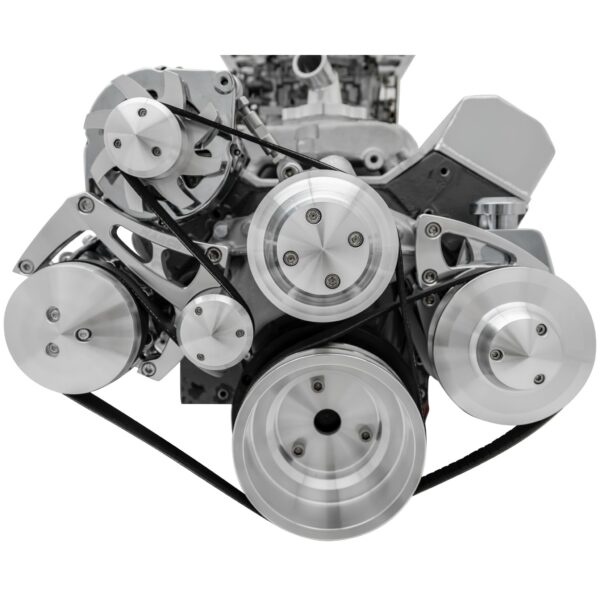 Small Block Chevy Serpentine Conversion - Chrome Accessories, AC & PS - 7176