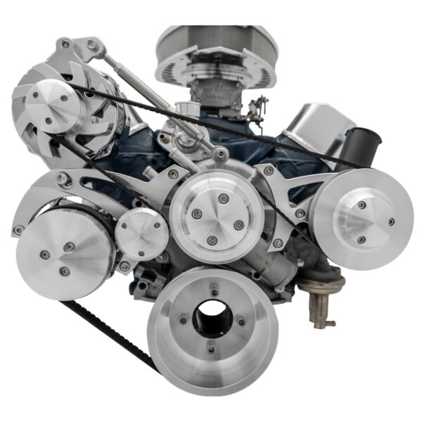 Small Block Ford Serpentine System - 351W - 4 bolt - Reverse - AC & PS-Mustang